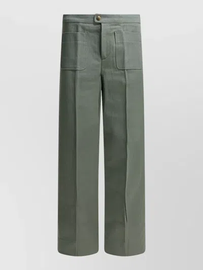 Soeur Harry Trousers Wide Leg Belt Loops In Green
