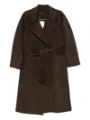 Soeur Harvard Belted Single-breasted Coat In Brown