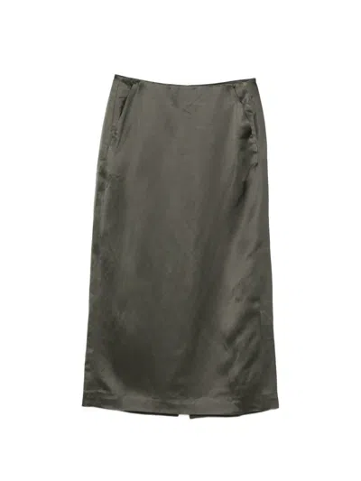 Soeur Helia Straight Skirt In Green