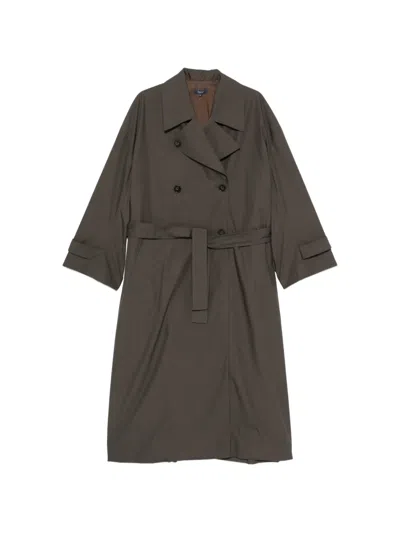 Soeur Belted Trench Coat Water Repellent Cotton In Brown