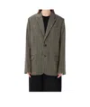 Soeur Checked Wool Blend Oversized Tailoring Blazer In Gray