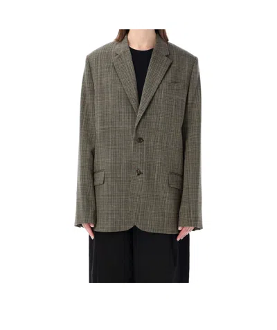 Soeur Hermosa Checked Oversized Blazer In Gray