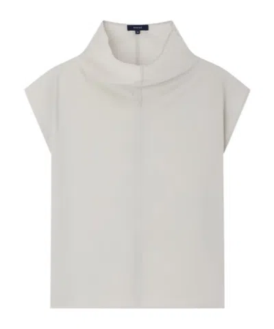 Soeur Boxy Short-sleeve Shirt With Structured Collar In Multi