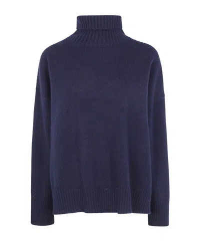 Soeur High-neck Knit Sweater In Blue
