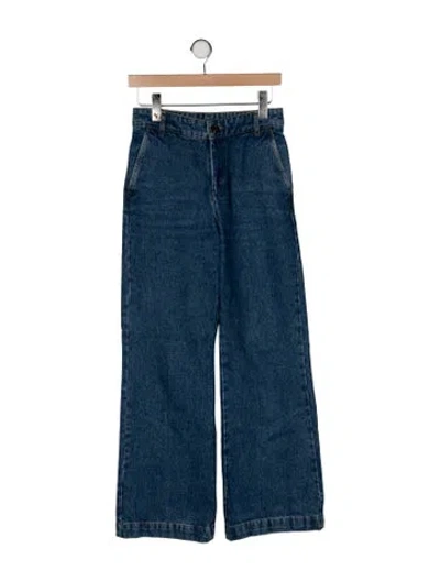 Pre-owned Soeur High-rise Wide Leg Jeans In Blue