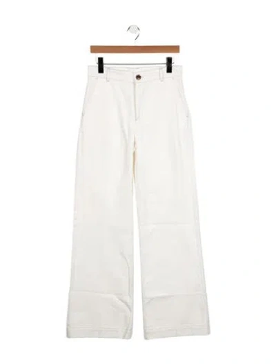 Pre-owned Soeur High-rise Wide Leg Jeans In White