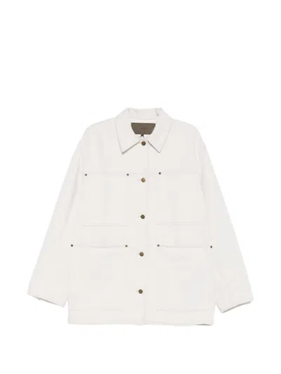 Soeur Hija Front-pocket Denim Jacket In Neutral