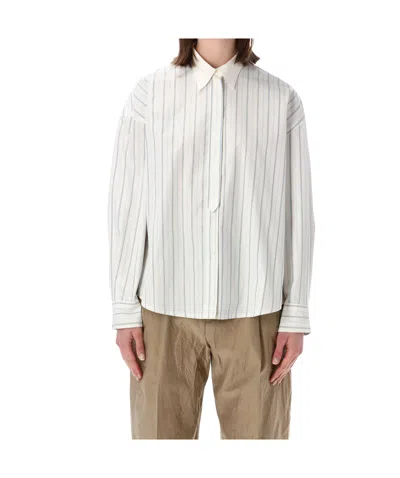 Soeur Idesia Striped Poplin Shirt In Transparent