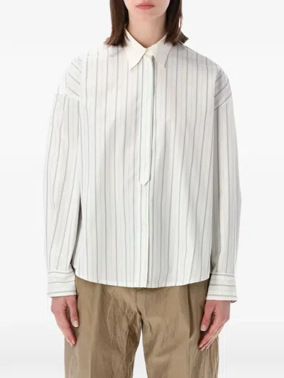 Soeur Idesia Striped Poplin Shirt In Transparent