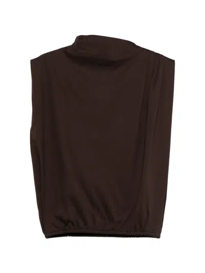 Soeur Idris Mock Neck Organic Cotton Top In Black
