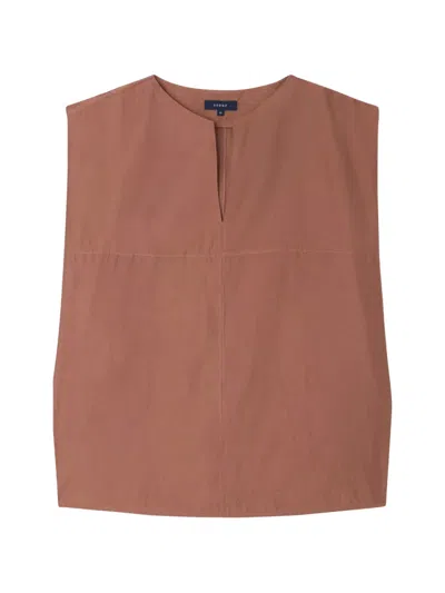 Soeur V-neck Sleeveless Top In Brown