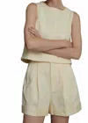 Soeur Iggy High-waisted Cotton Canvas Short In Creme In Neutral