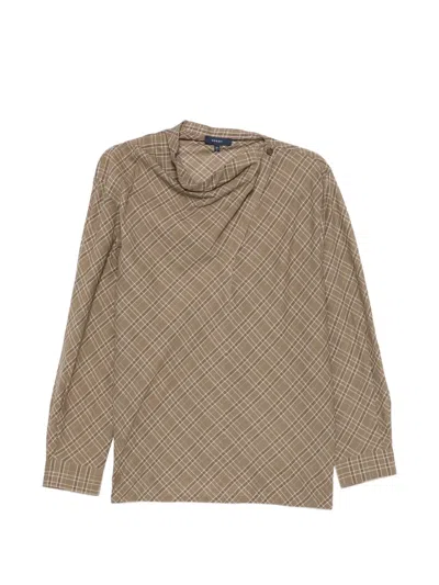 Soeur Irving Check-pattern Blouse In Brown
