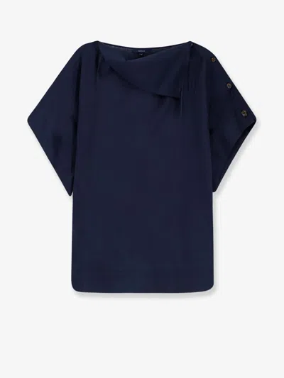 Soeur Issa Top In Linen Blend In Blue