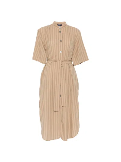 Soeur Izzo Striped Midi Dress In Brown
