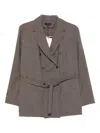 Soeur Double-breasted Brown Jacket With Notched Lapel In Brown