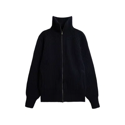 Soeur Jasper Ribbed-knit Jacket In Blue