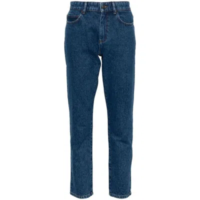 Soeur Mid-rise Tapered-leg Jeans In Blue