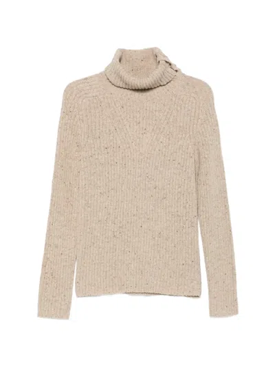 Soeur Joey Ribbed-knit Roll-neck Sweater In Neutral
