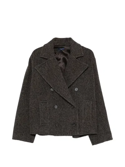 Soeur Joseph Double-breasted Coat In Brown