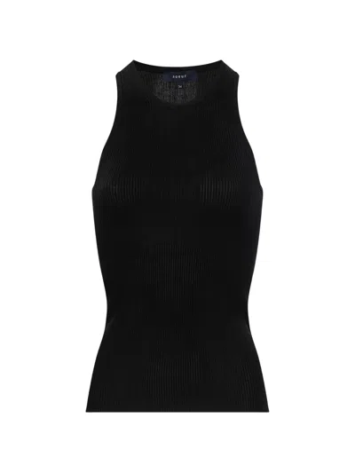 Soeur Kenzie Ribbed-knit Sleeveless Top In Black