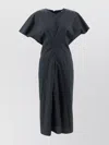 Soeur Draped Detail Short Sleeves V-neck Back In Blue