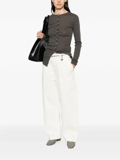 Soeur Kurt Belt-loop Jeans In White