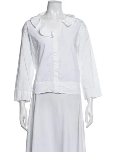 Pre-owned Soeur Lace V-neck Top In White
