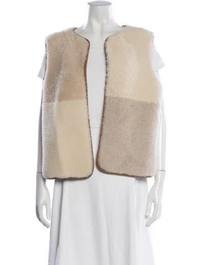 Pre-owned Soeur Lambskin Colorblock Pattern Vest In Neutrals