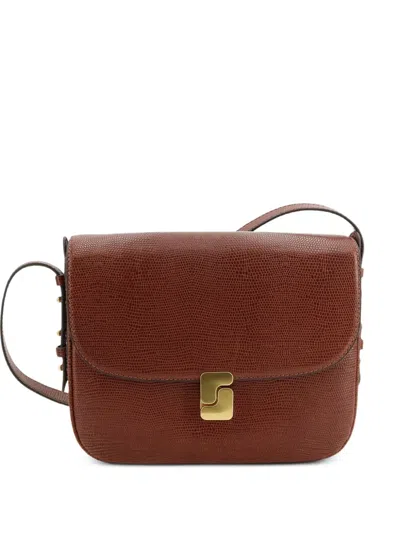 Soeur Large Bellissima Animal-print Leather Shoulder Bag In Brown