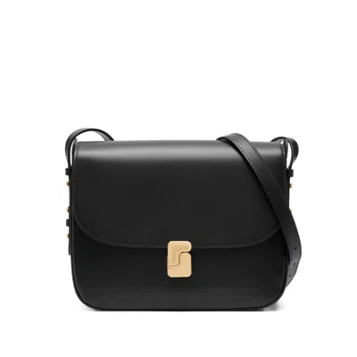 Soeur Large Bellissima Leather Shoulder Bag In Black