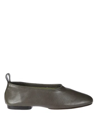 Soeur Leather Ballet Flat Shoes In Green
