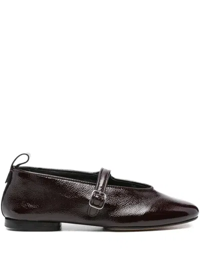 Soeur Leather Ballet Flats In Red