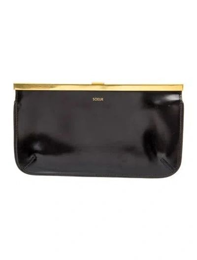 Pre-owned Soeur Leather Clutch In Black