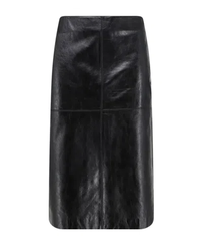 Soeur Leather Skirt With A Zipper In Black