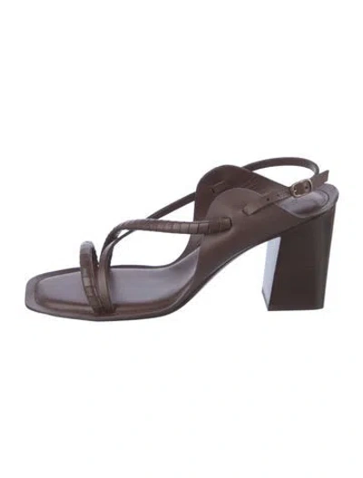 Pre-owned Soeur Leather Slingback Sandals In Brown
