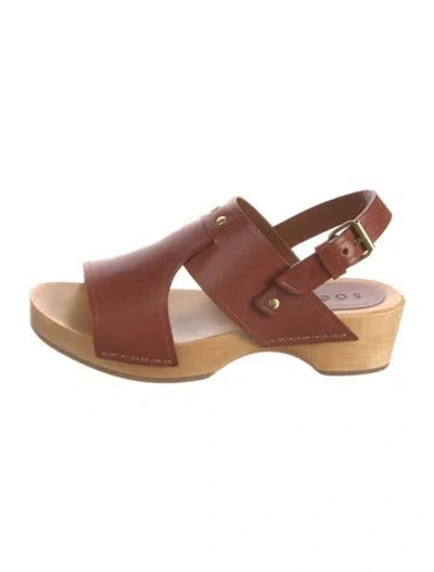 Pre-owned Soeur Leather Slingback Sandals In Brown