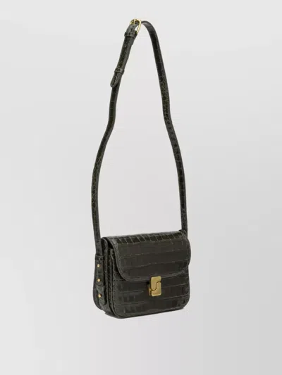 Soeur Leather Small Crossbody Bag In Gray