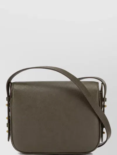 Soeur Leather Small Shoulder Bag In Gray
