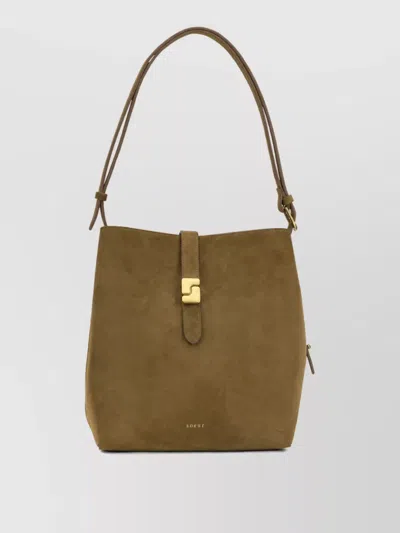 Soeur Leather Small Shoulder Bag In Brown