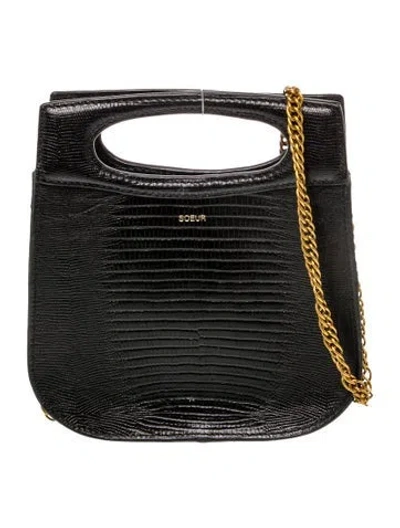 Pre-owned Soeur Leather Top Handle Bag In Black