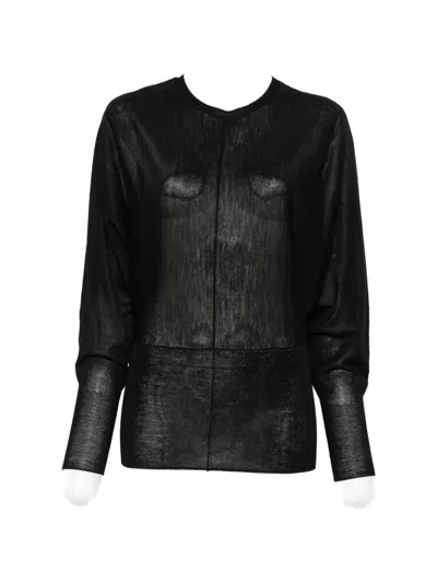 Soeur Lina Semi-sheer Sweater In Black