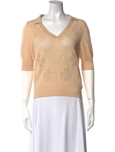 Pre-owned Soeur Linen Floral Print Top In Neutrals