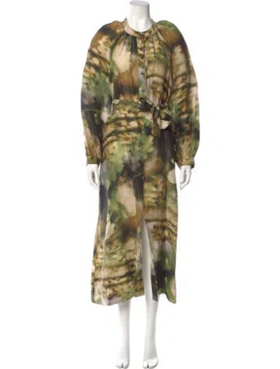 Pre-owned Soeur Linen Long Dress In Multi
