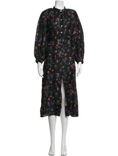Pre-owned Soeur Linen Midi Length Dress In Black