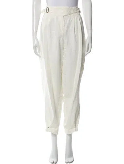 Pre-owned Soeur Linen Straight Leg Pants In Neutral