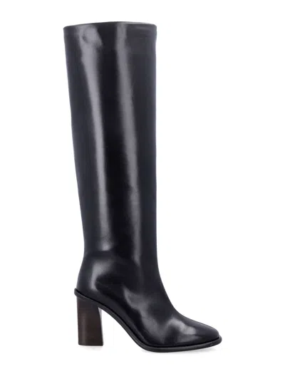 Soeur Livia Knee-high Leather Boots In Black