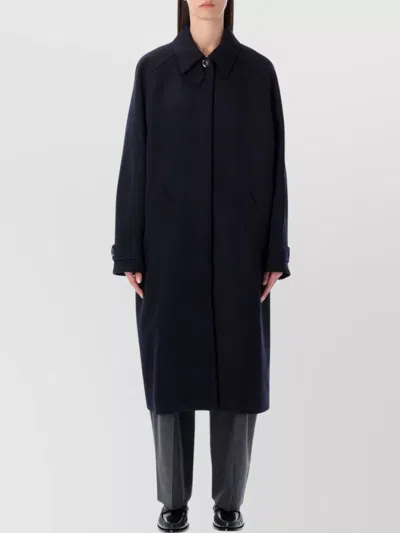 Soeur Long Raglan Sleeve Coat Pockets In Blue