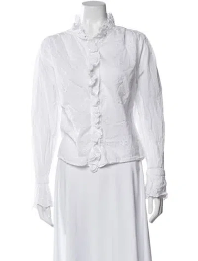 Pre-owned Soeur Long Sleeve Blouse In White