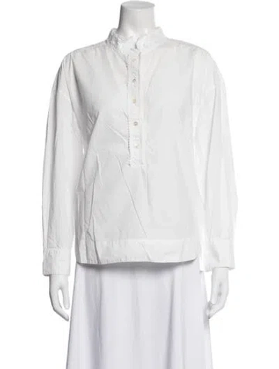 Pre-owned Soeur Long Sleeve Blouse In White